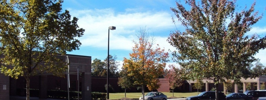 front of school near main entrance